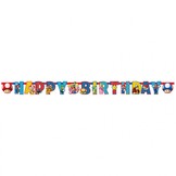 Girlanda Happy Birthday Super Mario - narozeninový nápis 190cm x 8cm